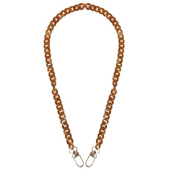 Brown Acrylic Chain Mask Holder Necklace - Picture 1 of 3